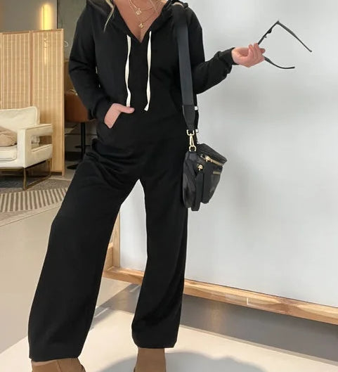 Ribbed-Hood Jumpsuit by Eleanor Vale