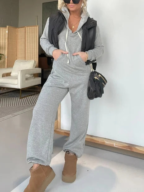 Ribbed-Hood Jumpsuit by Eleanor Vale