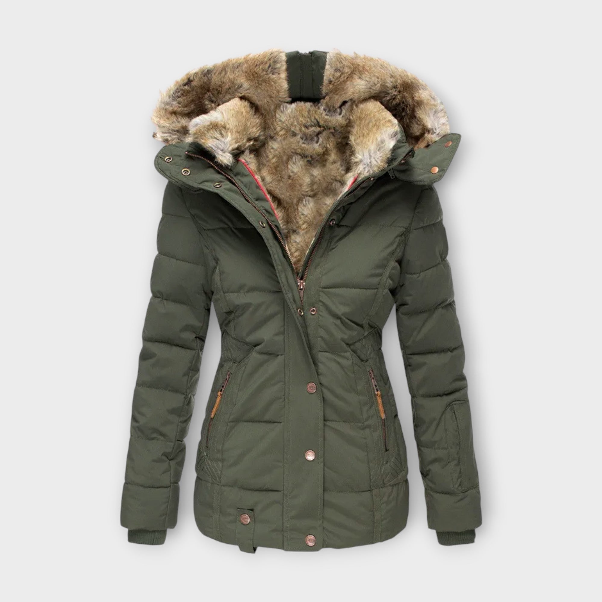 Tan-Trimmed Jacket by Eleanor Vale