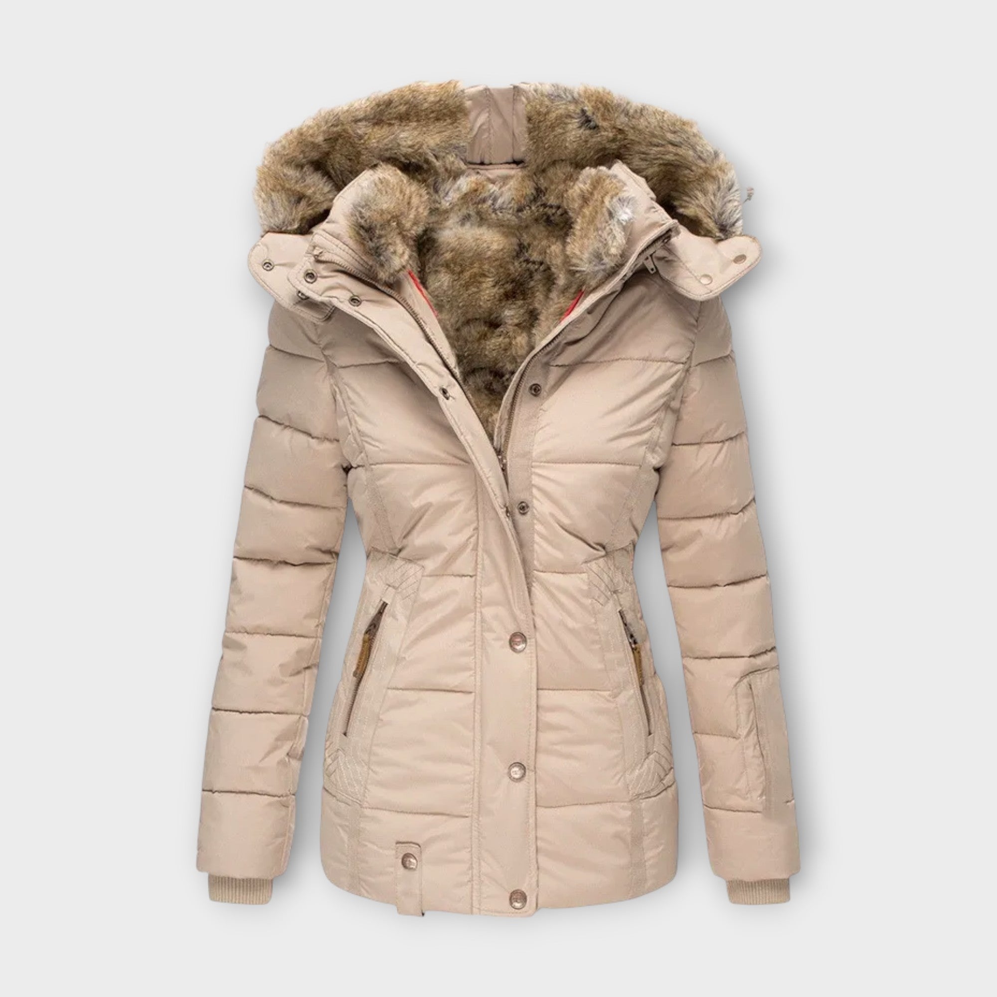 Tan-Trimmed Jacket by Eleanor Vale