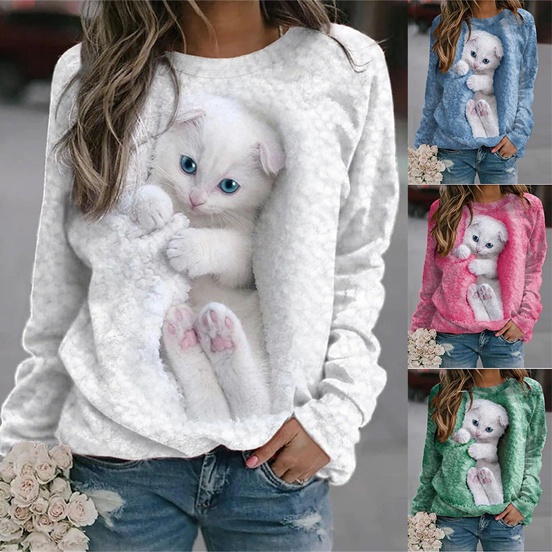 Kitten-Print Sweatshirt by Eleanor Vale