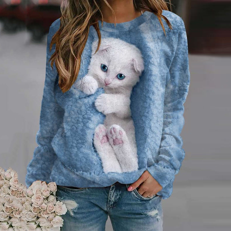 Kitten-Print Sweatshirt by Eleanor Vale