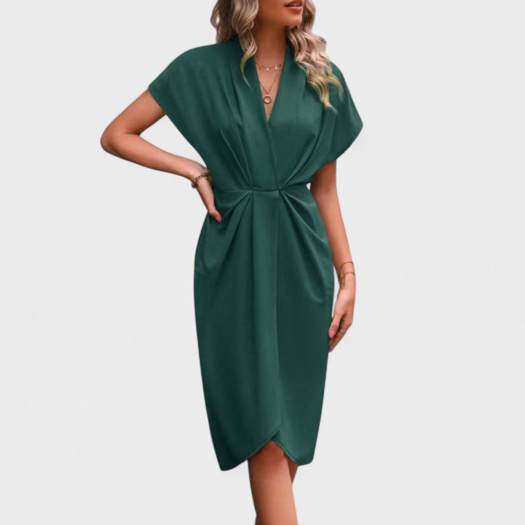Shawl-Collar Midi Dress by Eleanor Vale