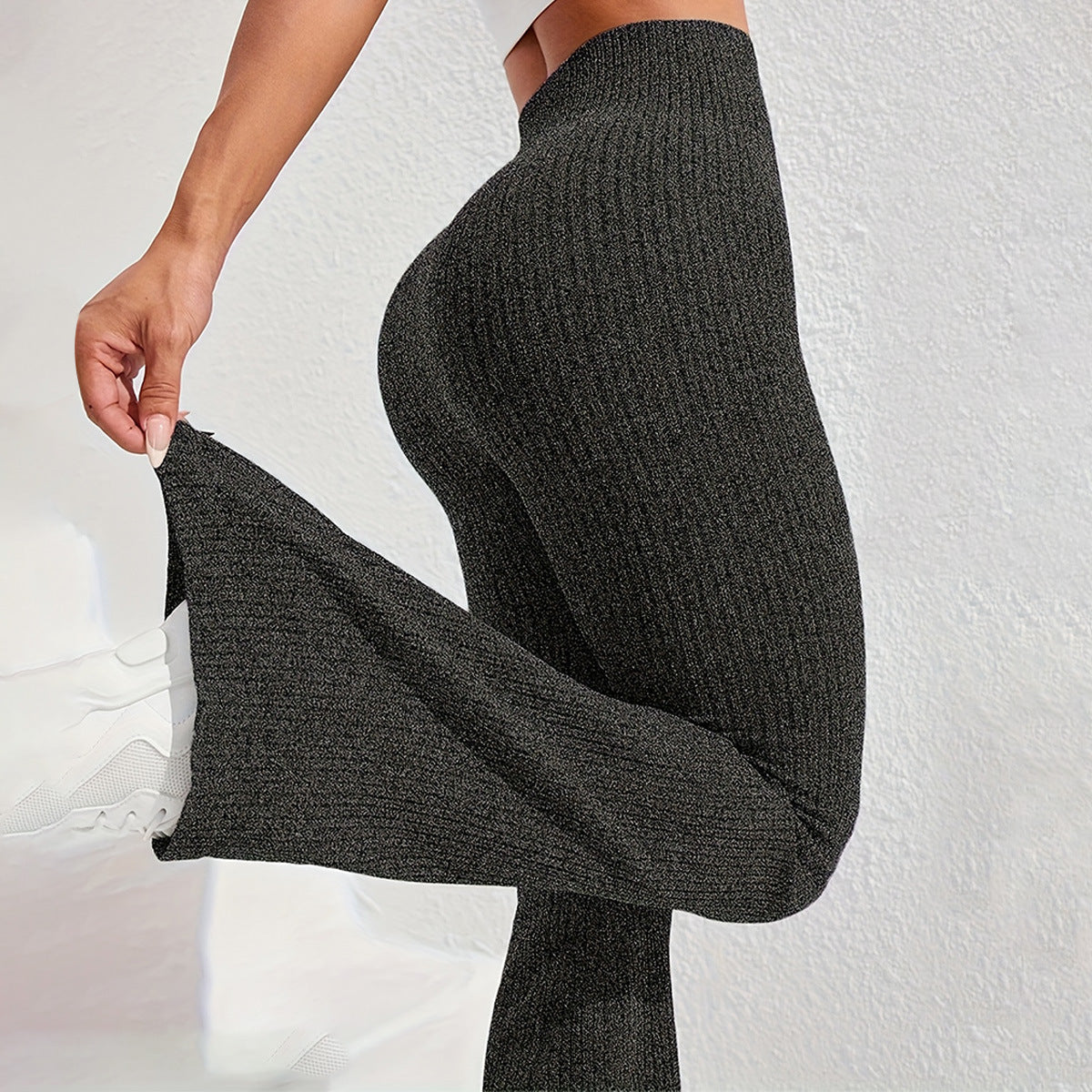 Ribbed-Flare Trousers by Eleanor Vale