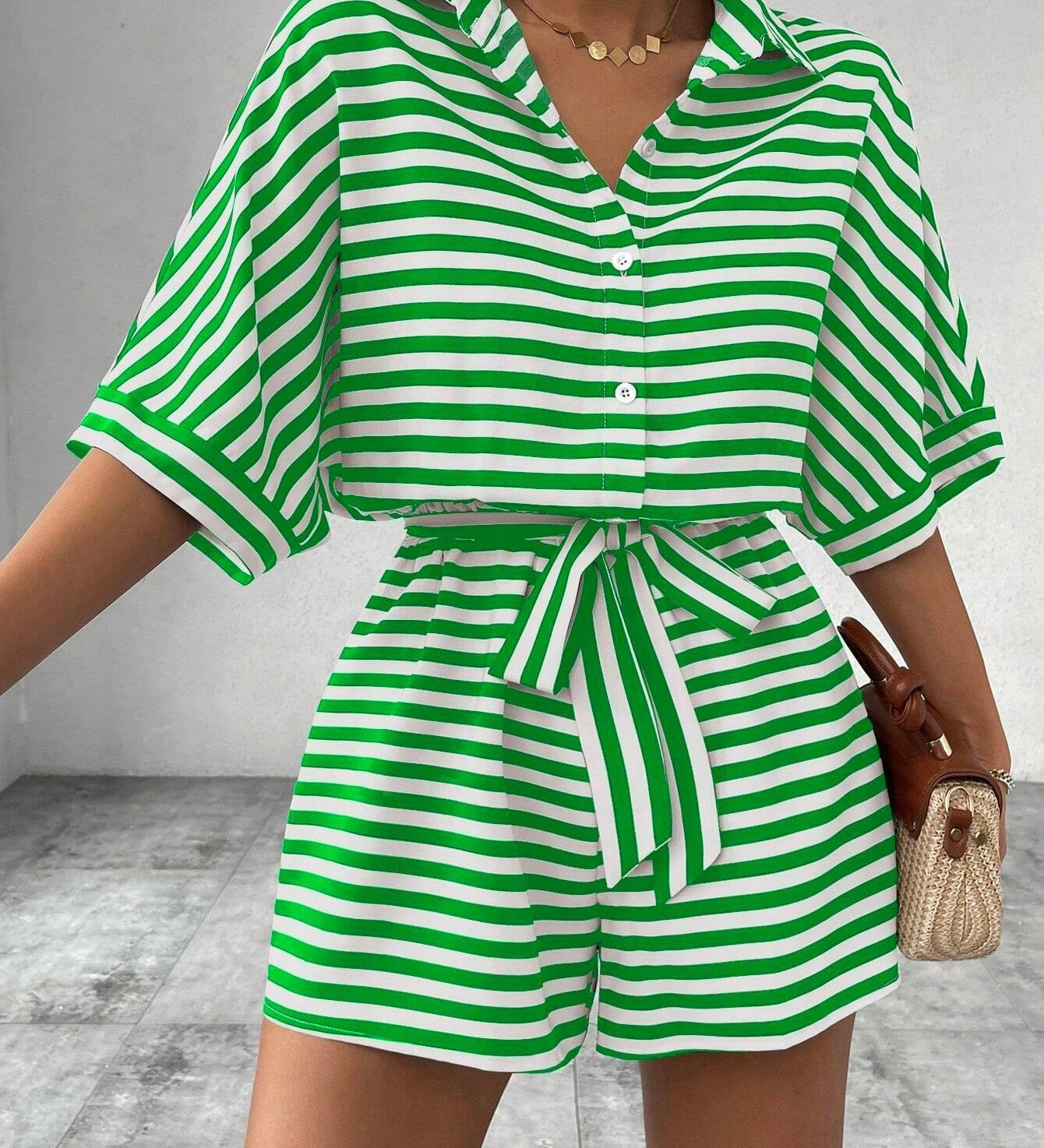 Camp-Collar Playsuit by Eleanor Vale