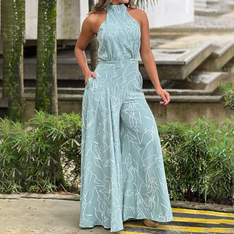 Sketch-Print Jumpsuit by Eleanor Vale