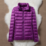 Lightweight padded jacket in deep violet