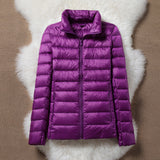 Lightweight padded jacket in deep violet