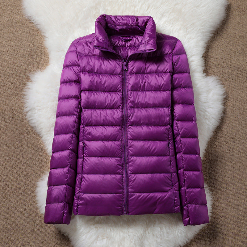 Lightweight padded jacket in deep violet