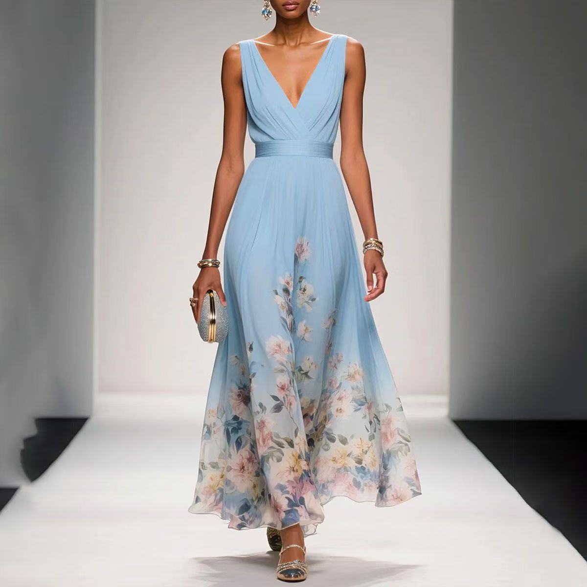 Border-Print Maxi Dress by Eleanor Vale