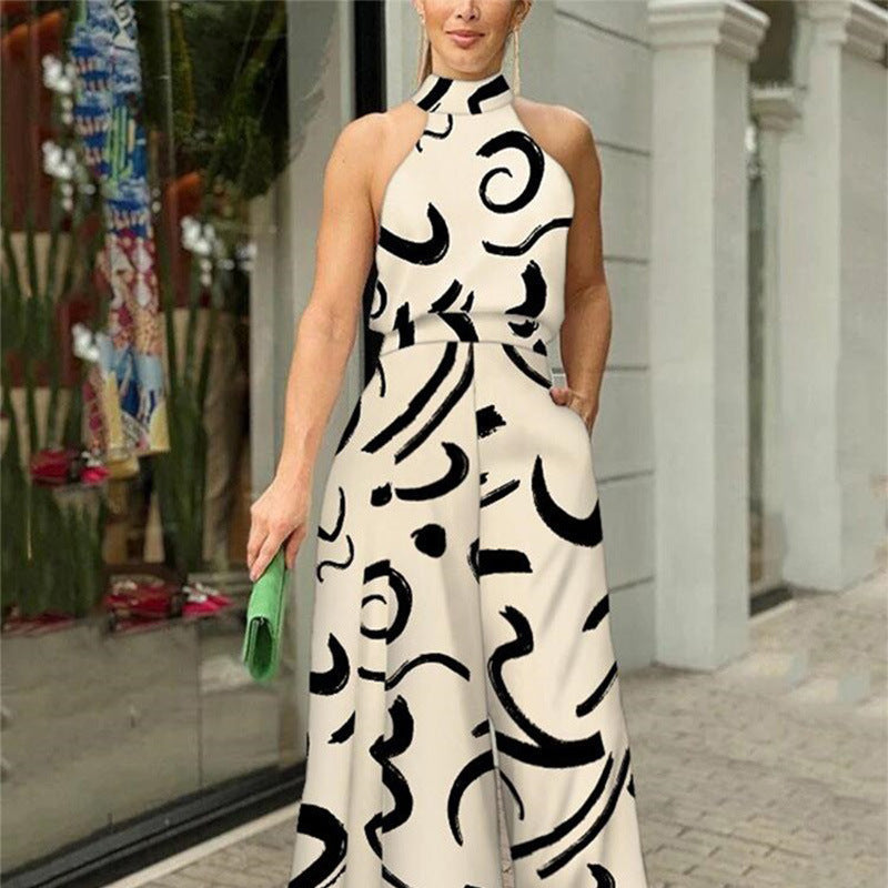 Sketch-Print Jumpsuit by Eleanor Vale