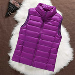 Quilted gilet in deep violet