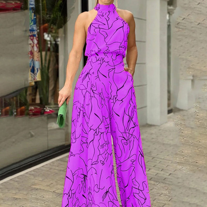 Sketch-Print Jumpsuit by Eleanor Vale