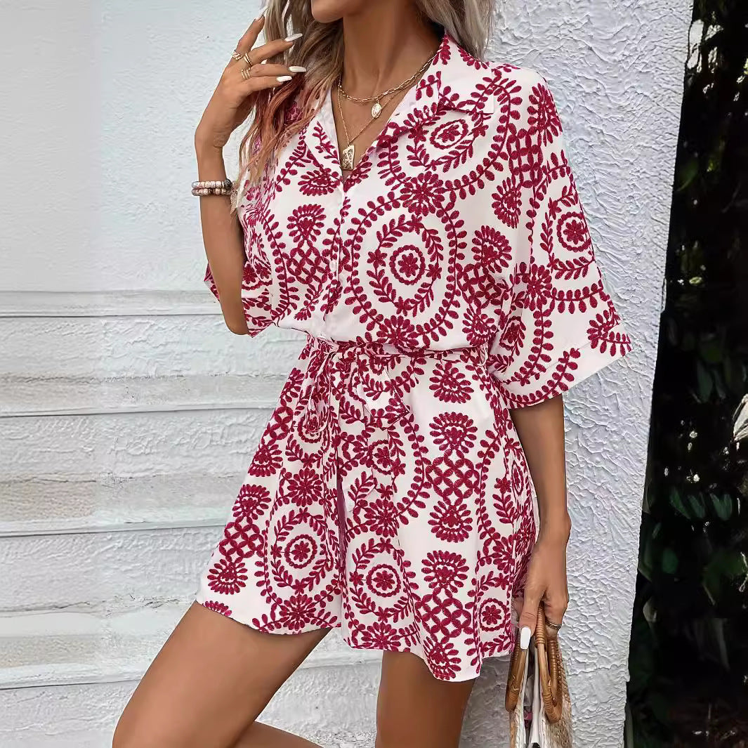 Medallion-Print Playsuit by Eleanor Vale