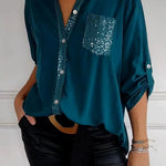 Sequin-Pocket Blouse by Eleanor Vale