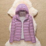 Lilac lightweight padded jacket with a feminine fit