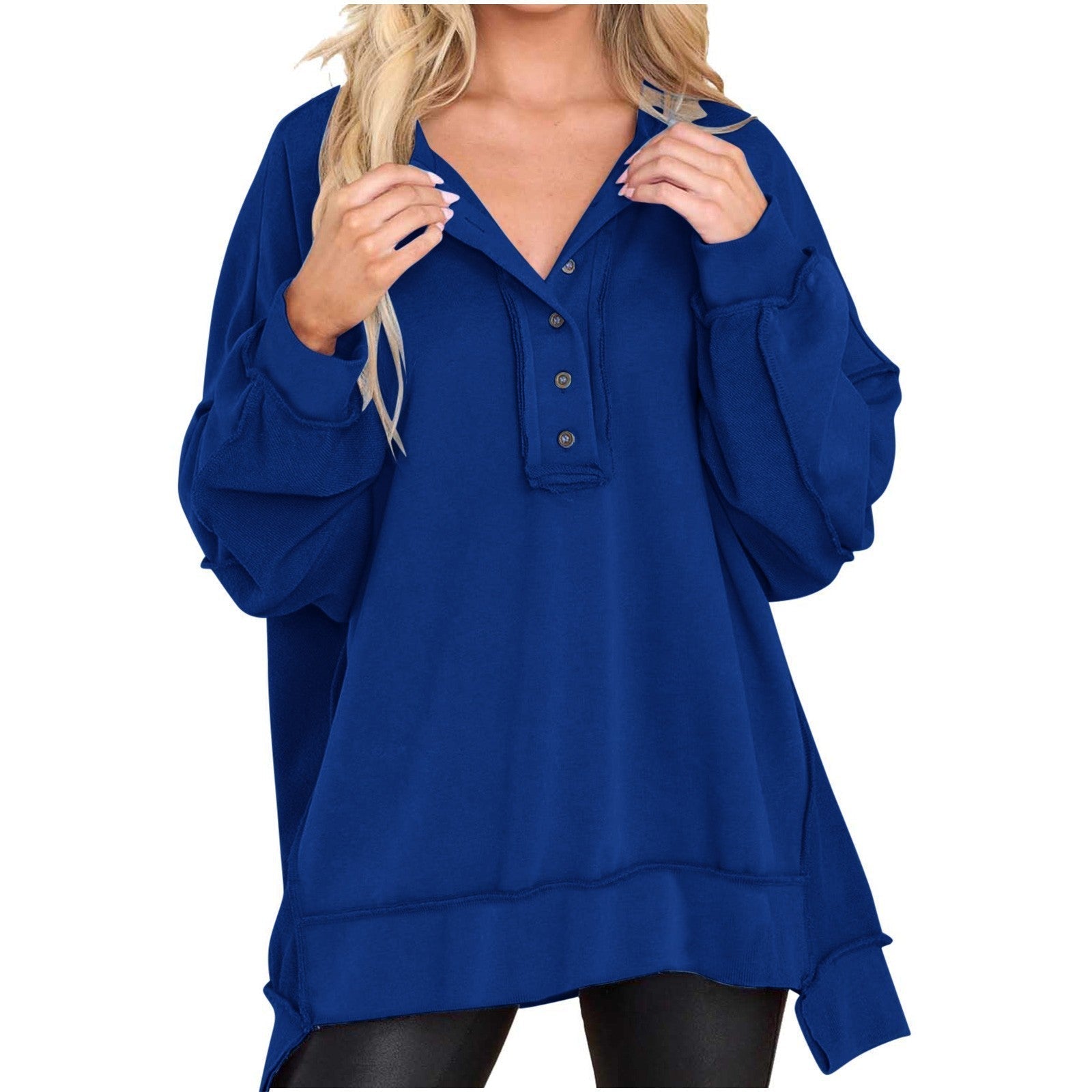 Button-Collar Sweatshirt by Eleanor Vale