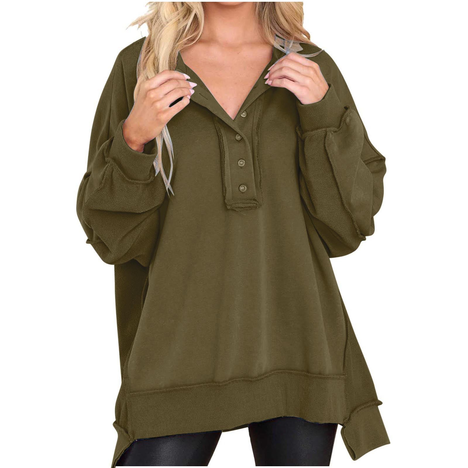 Button-Collar Sweatshirt by Eleanor Vale