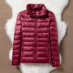 Lightweight padded jacket in deep burgundy