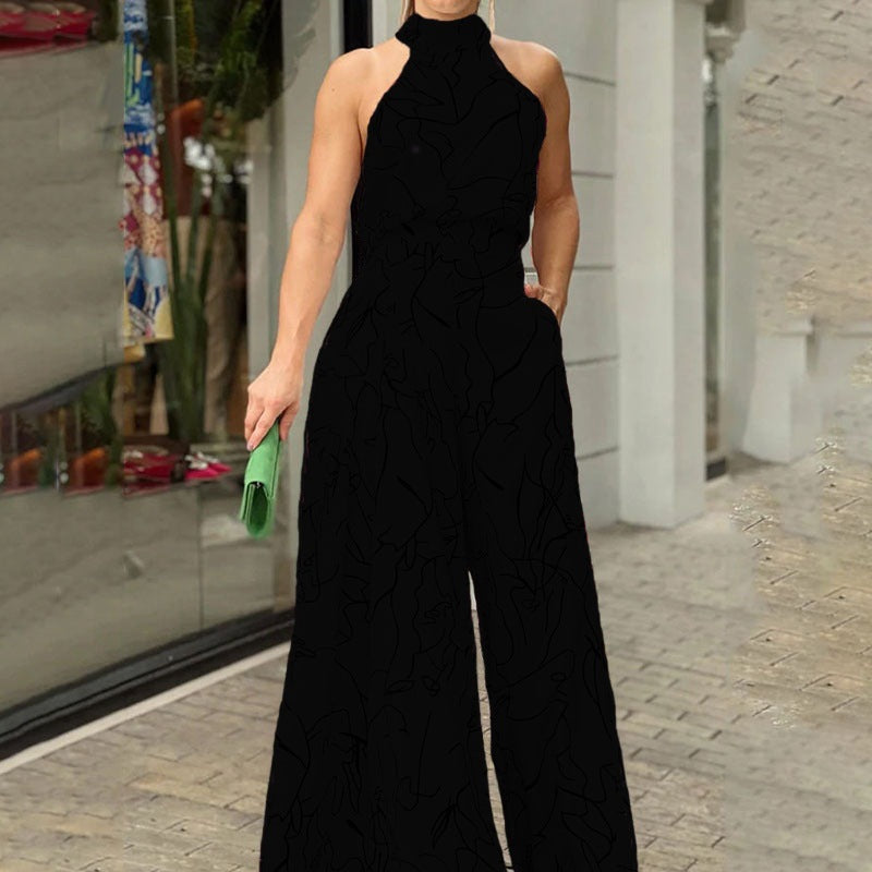 Sketch-Print Jumpsuit by Eleanor Vale