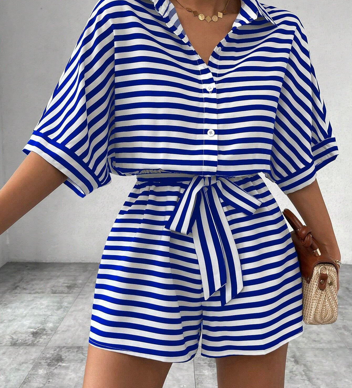Camp-Collar Playsuit by Eleanor Vale
