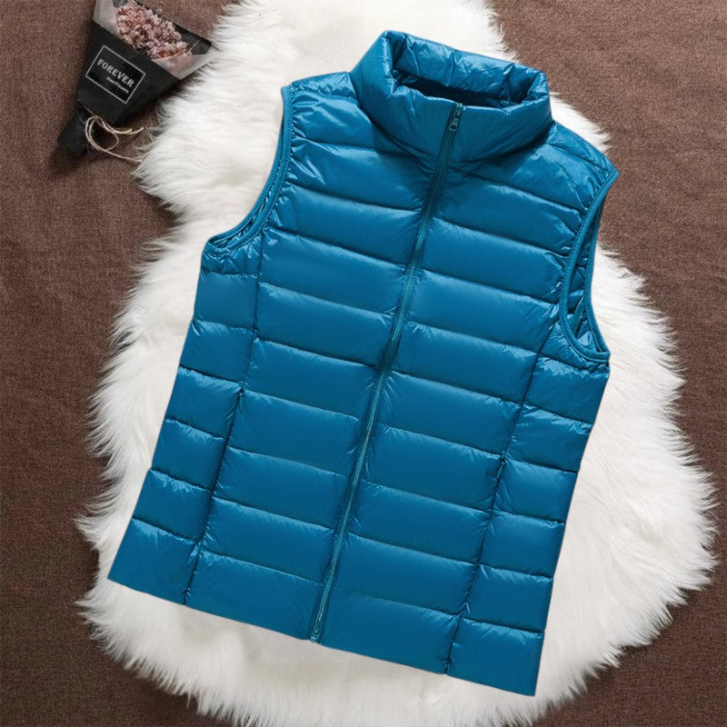 Quilted gilet in sky blue