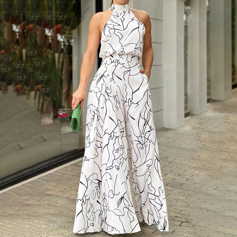 Sketch-Print Jumpsuit by Eleanor Vale