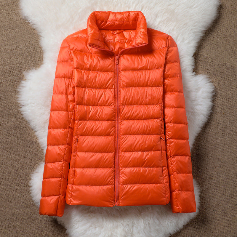 Lightweight padded jacket in burnt orange