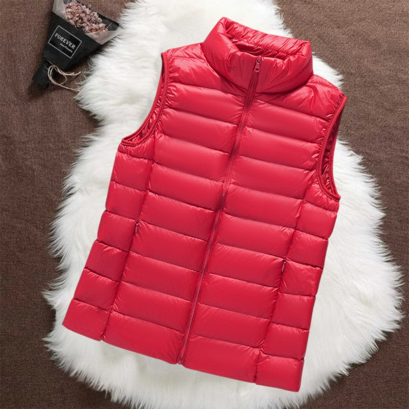 Quilted gilet in classic red