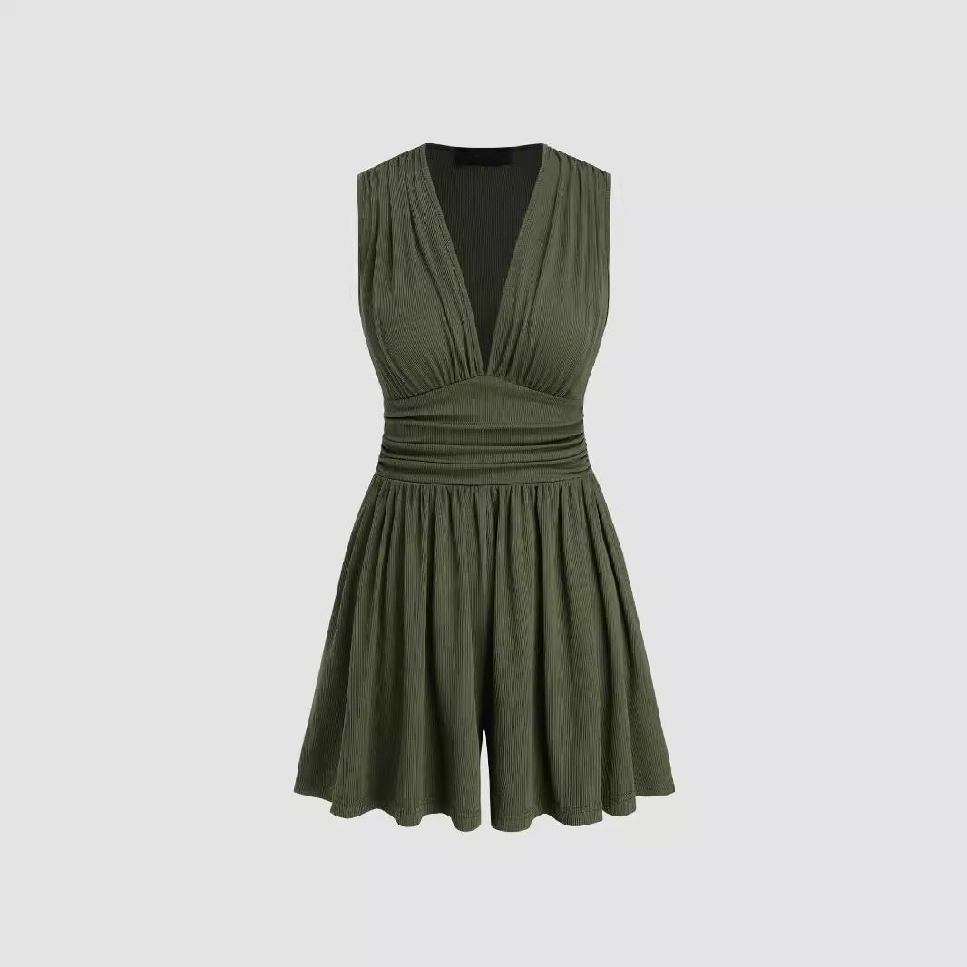 Waist-Shirred Overalls by Eleanor Vale