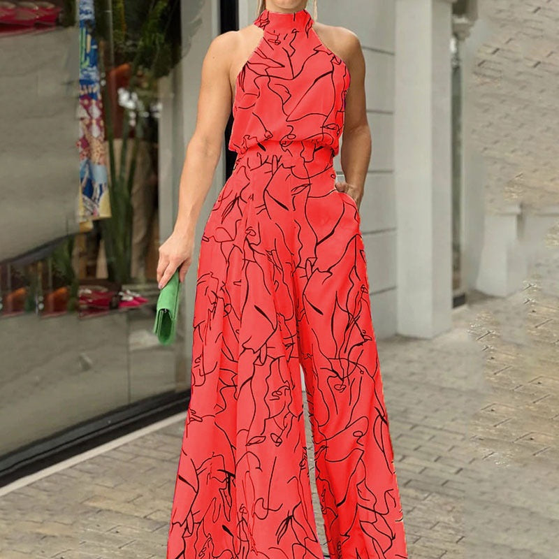 Sketch-Print Jumpsuit by Eleanor Vale
