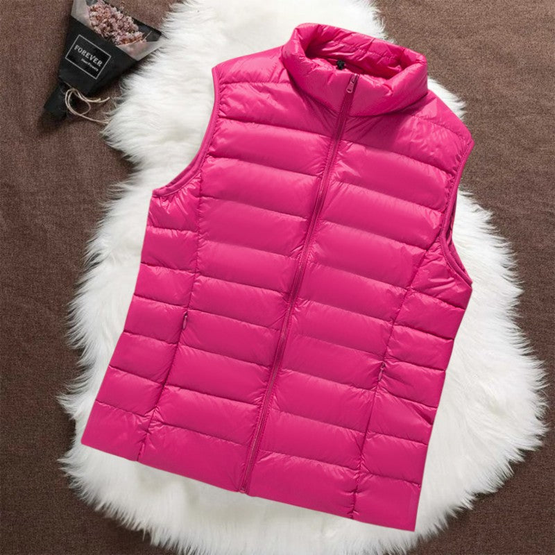 Quilted gilet in blush pink