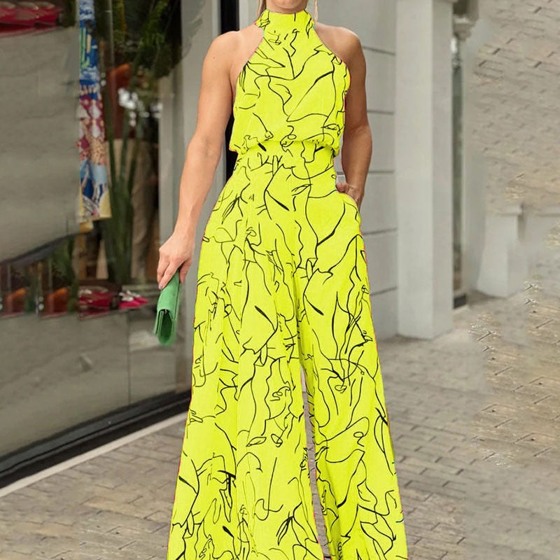 Sketch-Print Jumpsuit by Eleanor Vale