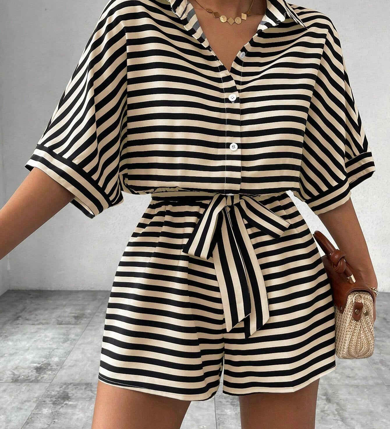 Camp-Collar Playsuit by Eleanor Vale