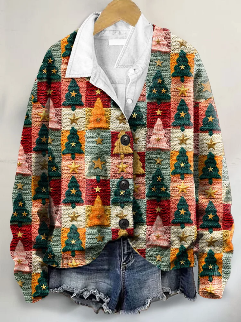 Yule Checker-Tree Blouse - Multicolour