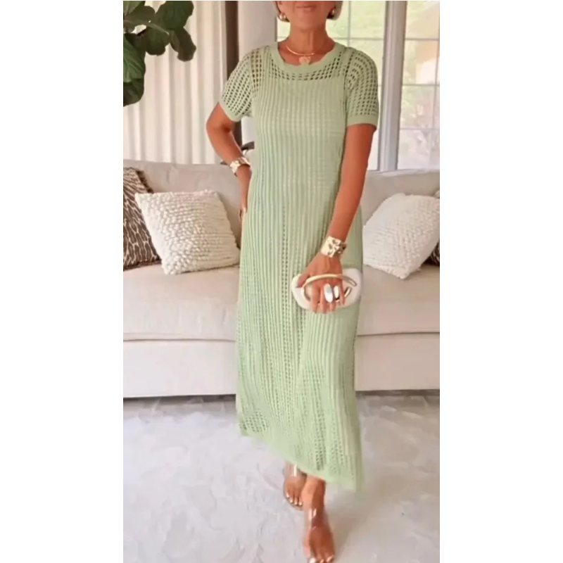 Layered cut-out maxi dress with strappy inner dress