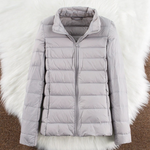 Grey lightweight padded jacket with a feminine fit