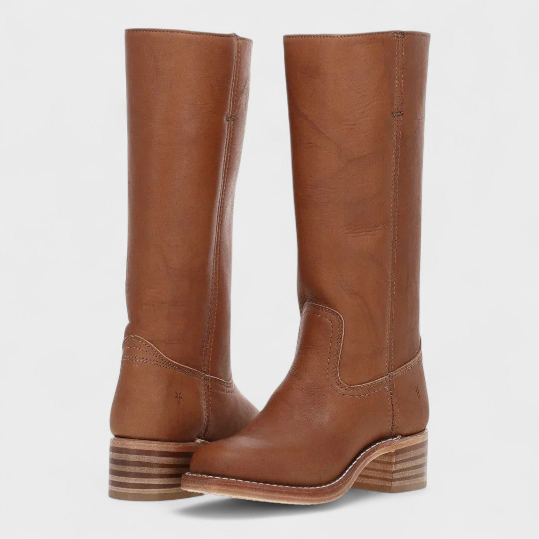 Marianne - Knee-High Leather Riding Boots in Brown