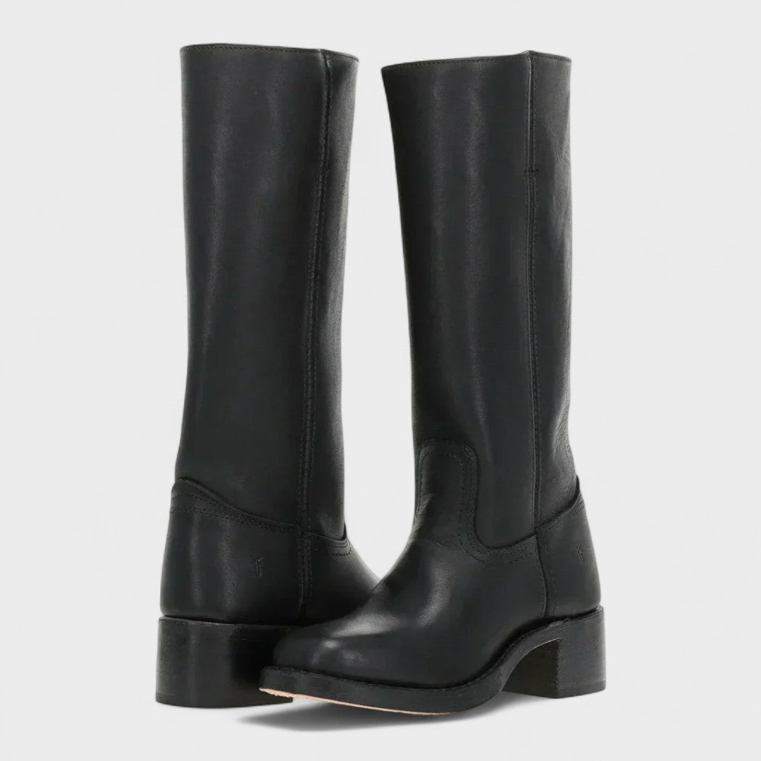 Marianne - Knee-High Leather Riding Boots in Black