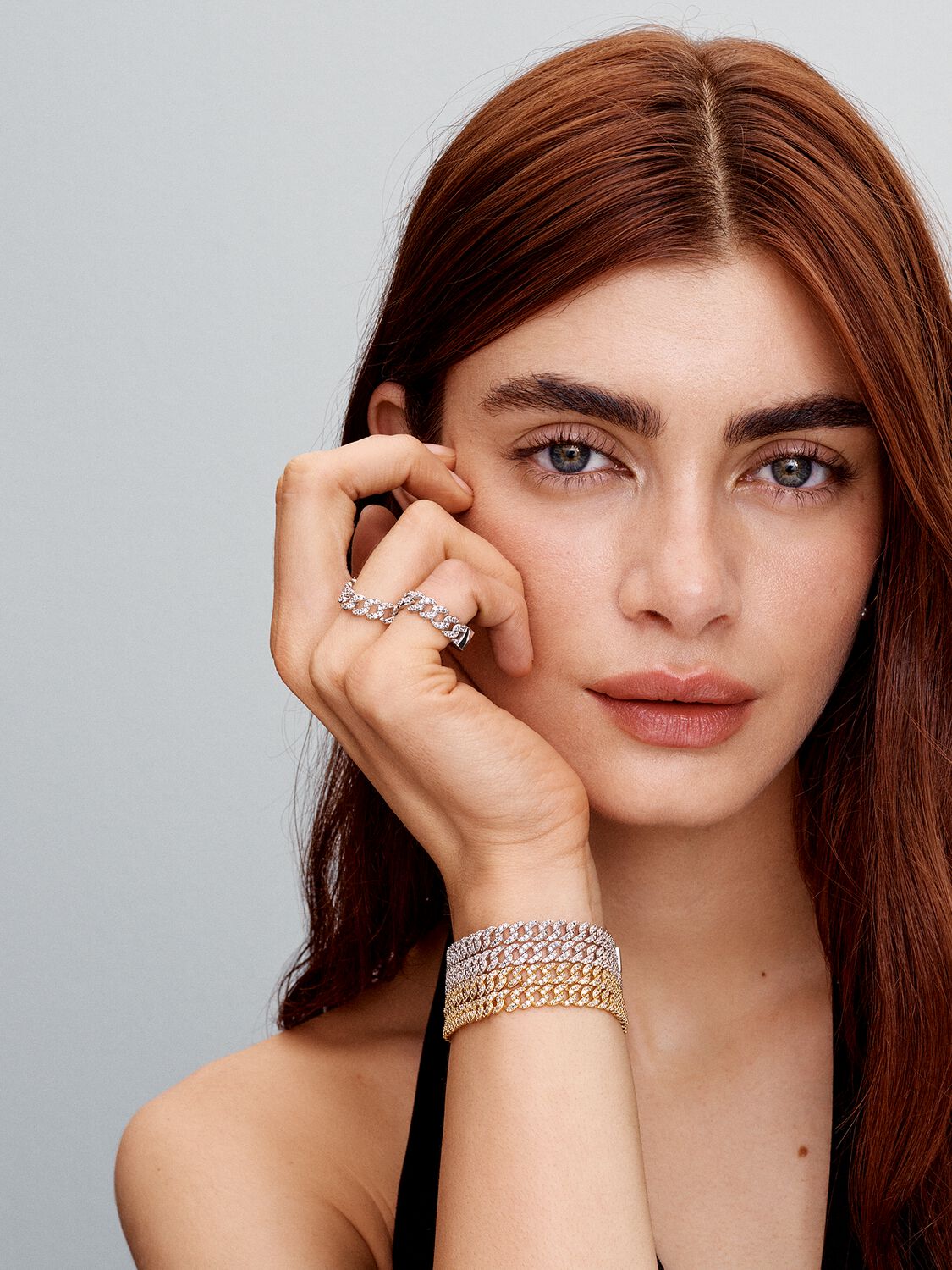 Stone-Set Curb Bracelet by Eleanor Vale