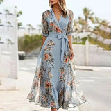 Lapel-Wrap Maxi Dress by Eleanor Vale