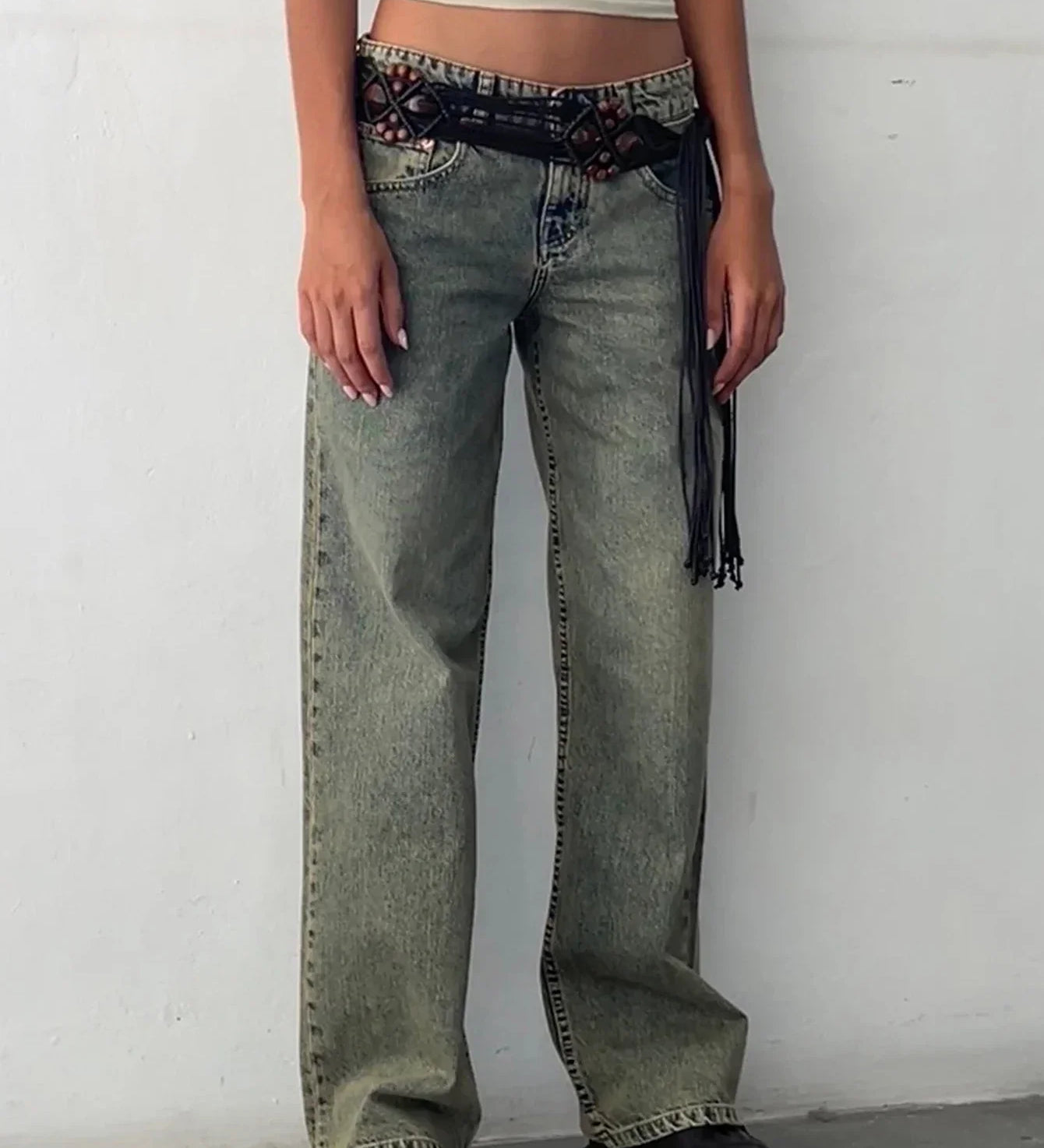 Low-Rise Straight Jeans by Eleanor Vale