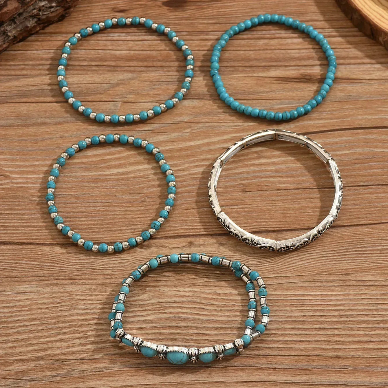 Turquoise-Stack Bracelet by Eleanor Vale