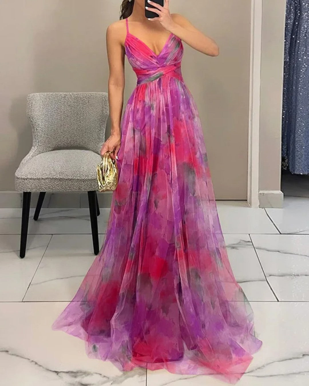 Sunset-Watercolour Maxi Dress by Eleanor Vale