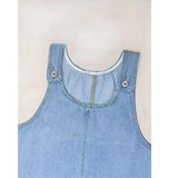 Woman wearing a relaxed denim dress