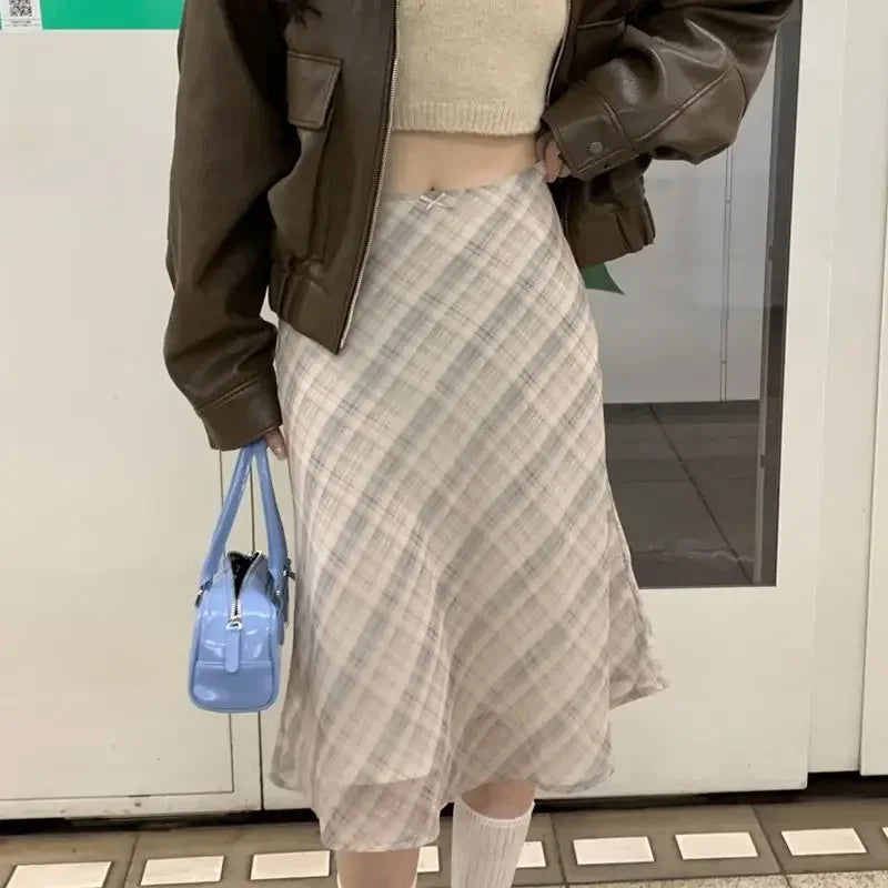 Bias-Plaid Midi Skirt by Eleanor Vale
