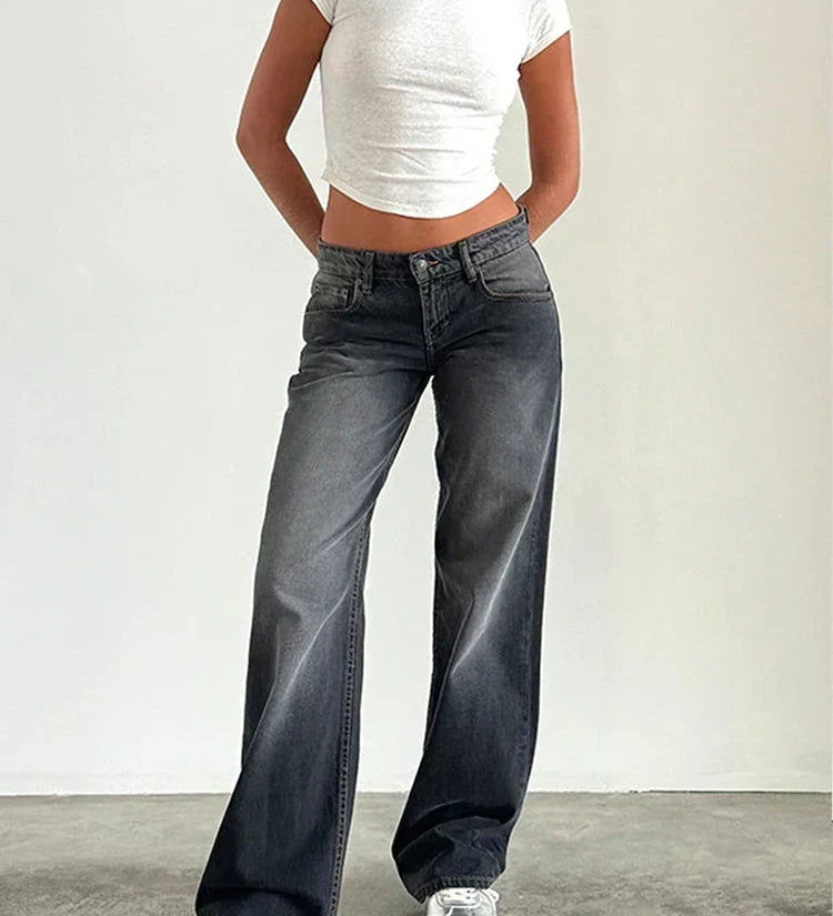 Low-Rise Straight Jeans by Eleanor Vale