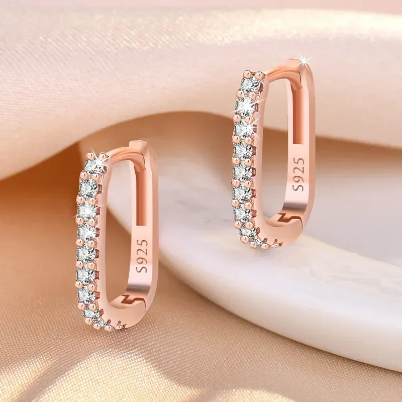 Zircon-Set Hoop Earrings by Eleanor Vale