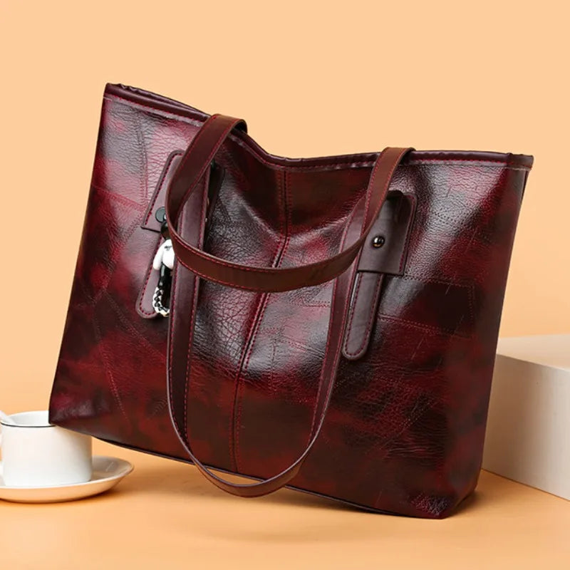 Patchwork-Grain Tote Bag by Eleanor Vale