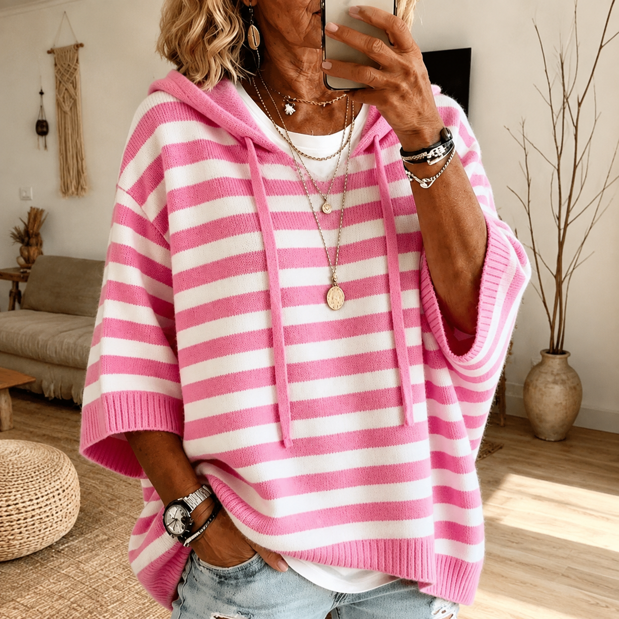 emilie-pink-stripe-poncho-jumper-pinkstripe